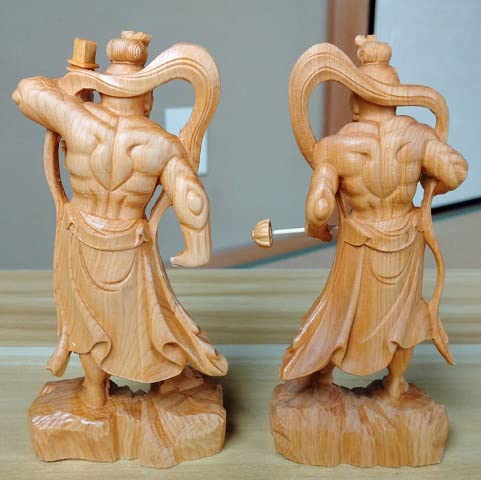Amazon.co.jp: 金剛力士像 仁王像 阿形 吽形 あうん 全長約13cm 二